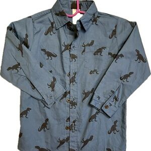 Little Rebels 100% Cotton Boys Dinosaur Button Down Dress‎ Shirt Size 6